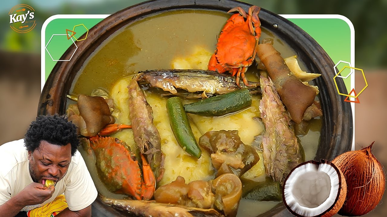 How to Make Ghanaian Kontomire & Coconut Soup with Fufu | Easy & Delicious Recipe!