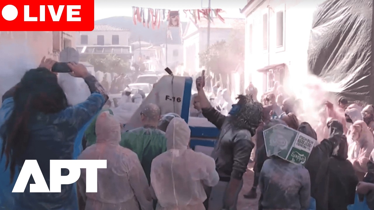 WATCH LIVE: Flour War Carnival Tradition on Clean Monday in Galaxidi, Greece | APT