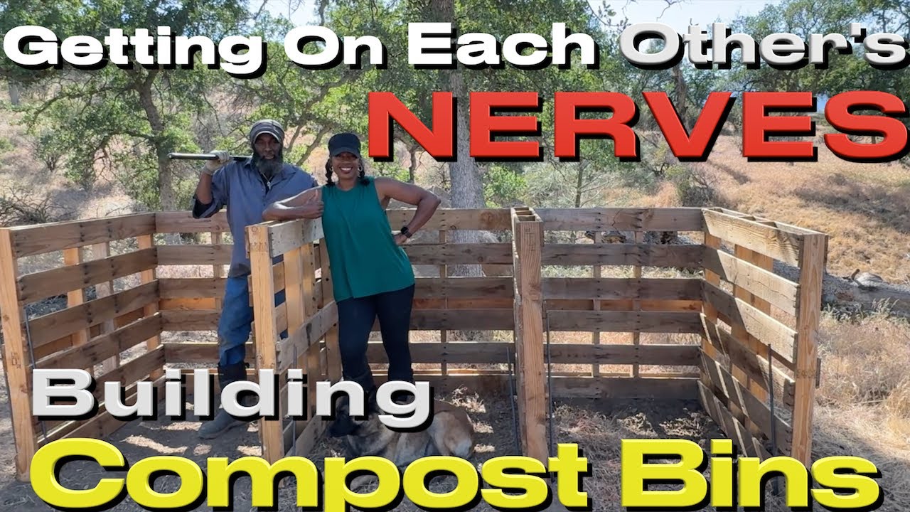 😡Getting On Each Other's NERVES 🛠️BUILDING COMPOST BINS #offgrid #homestead  #compostbin #tinyhouse