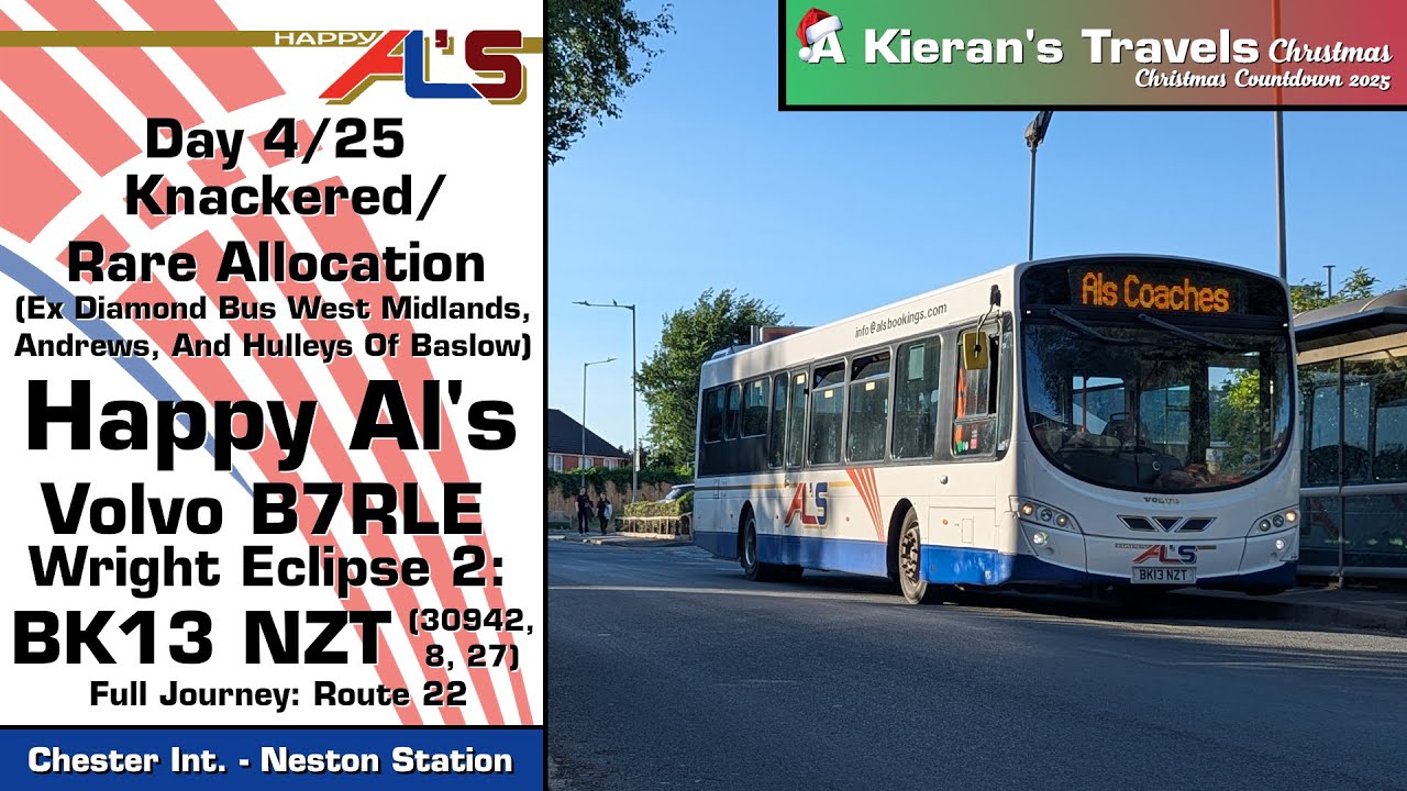 (4 - Knackered/Rare Allocation) Happy Al's Volvo B7RLE Wright Eclipse 2: BK13 NZT
