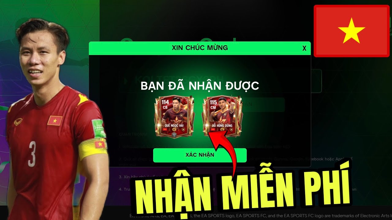 NHẬN CẦU THỦ VIP 117 VÀ MẸO NHẬN 11 CẦU THỦ VIỆT NAM HOÀN TOÀN MIỄN PHÍ TRONG FC MOBILE 🇻🇳