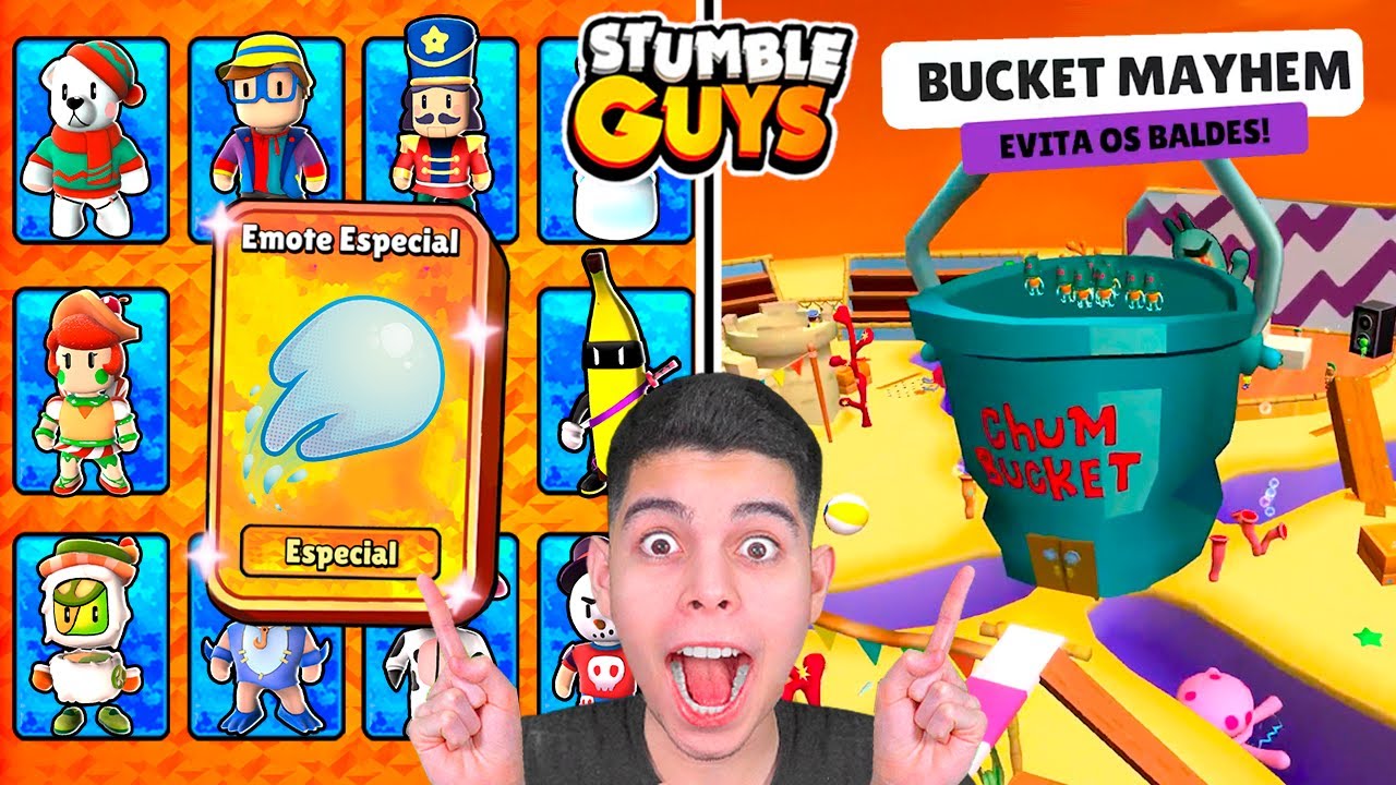 NOVO EMOTE ESPECIAL + DOMINAÇÃO DO PLANKTON + NOVAS SKINS NA BETA FECHADA 0.61 DO STUMBLE GUYS!