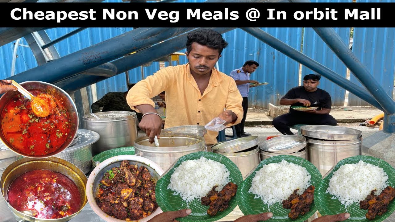 Hard Working Young Man Selling Cheapest Roadside Unlimited Meals | #Meals #Vegmeals #NonVegMeals