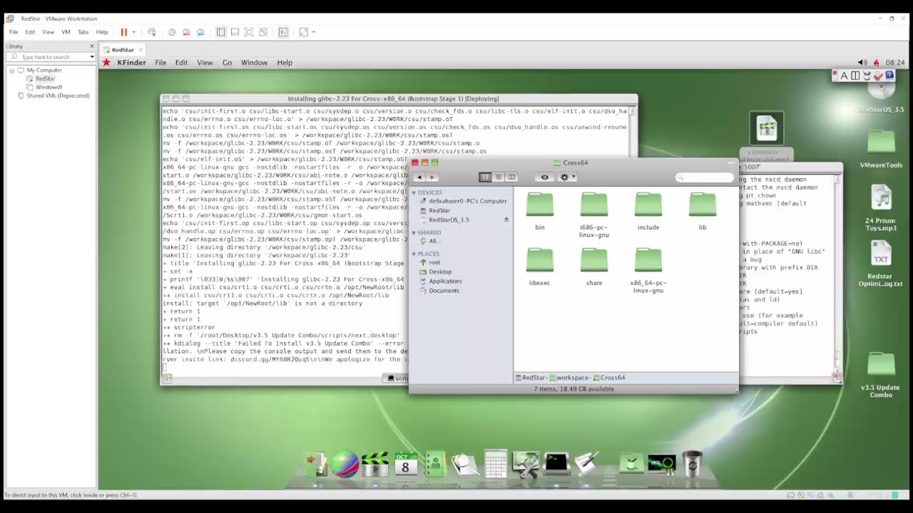 Witness the world first ever i386 to x86_64 cross compile toolchain on RedStar OS 3.0!