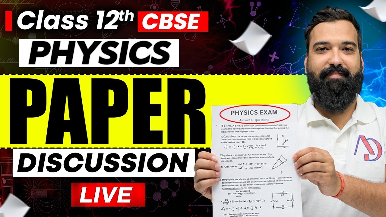Class 12 Physics Paper Discussion📚| CBSE Board 2026 | Satyam Sir | LIVE #cbse2026 #live #physics