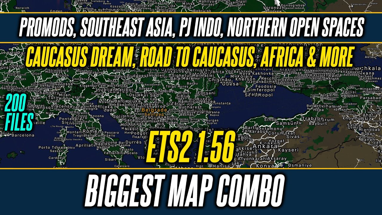 ETS2 1.56 Крупнейший комбинированный набор карт &mdash; путеводитель по Европе, Азии, Африке, Австралии...