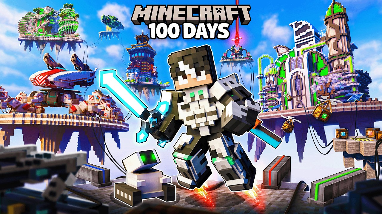 I Survived 100 Days in ALL THE MODS in SKYBLOCK!
