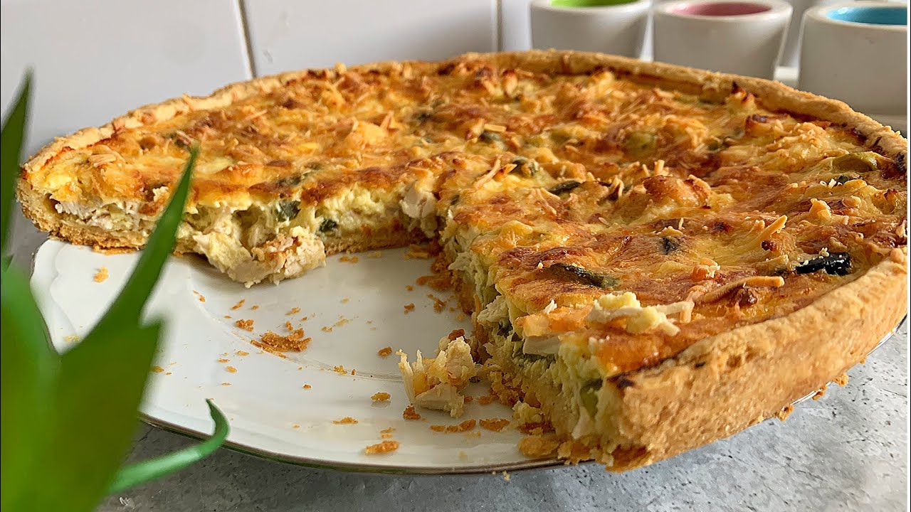 Quiche au poulet /pâte brisée كيش بالدجاج /عجينة مكسرة