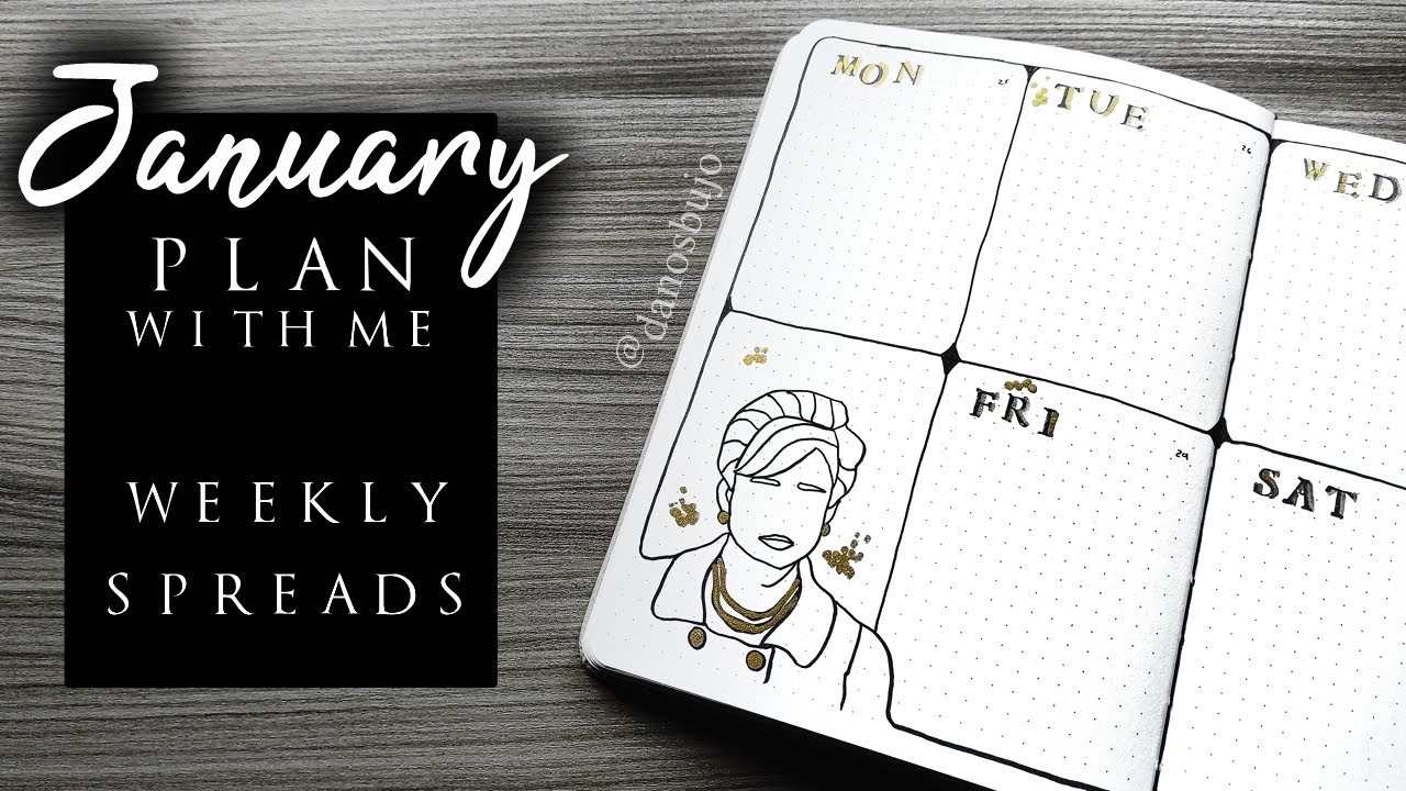 PLAN WITH ME || JANUARY 2021 BULLET JOURNAL WEEKLY SPREADS || [ THE CROWN THEME ] 👑 | Dano's Bujo