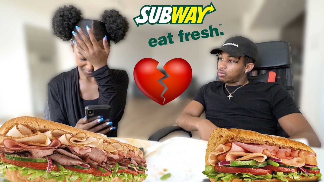 SUBWAY MUKBANG W/ MY 14 YEAR OLD SISTER (I Made Her Break Up With Her Boyfriend ON CAMERA)