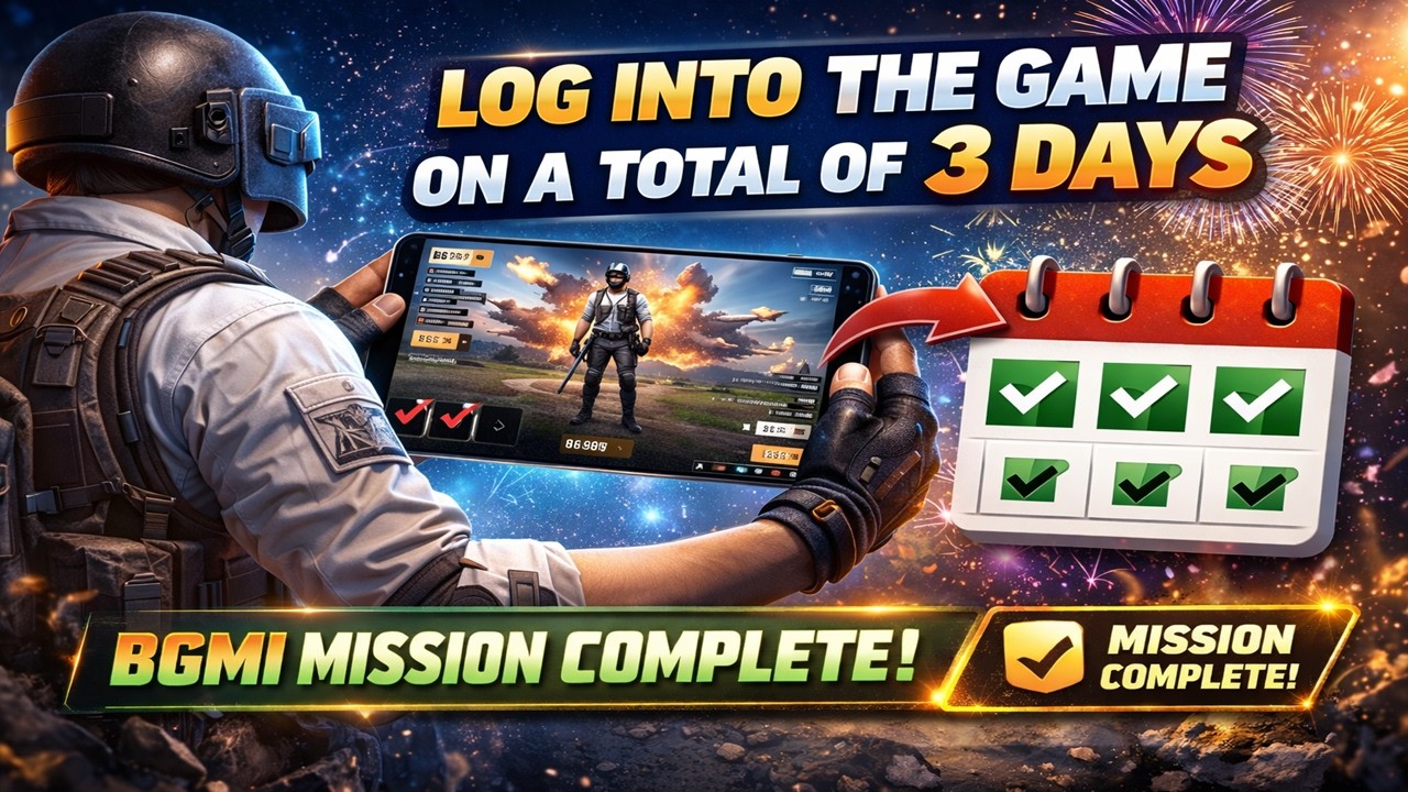 Log into the Game on a Total of 3 Days | BGMI Mission Complete