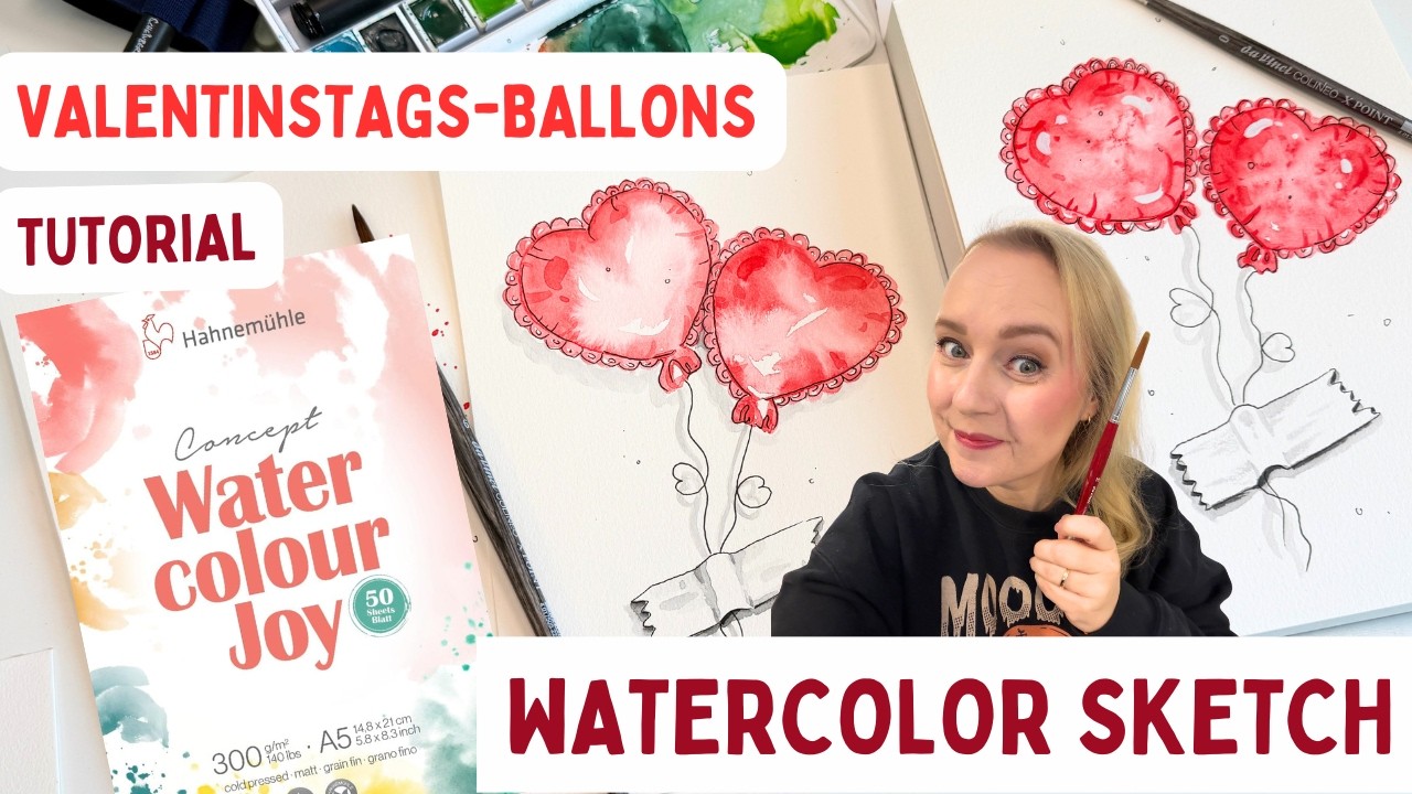 Hahnemühle Joy im Test: Romantische Herzballons mit Schmincke & da Vinci