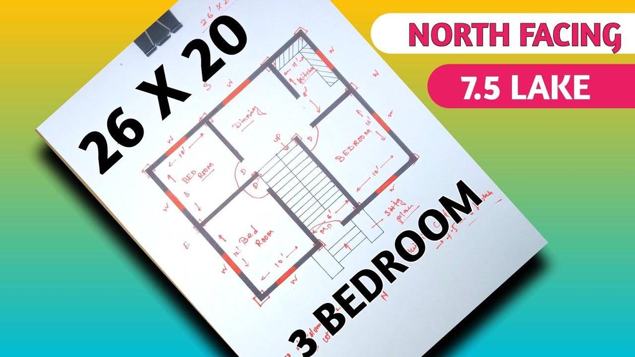 26 x 20 house plans| 520sq ft house plan north facing | 3bhk house design 2021