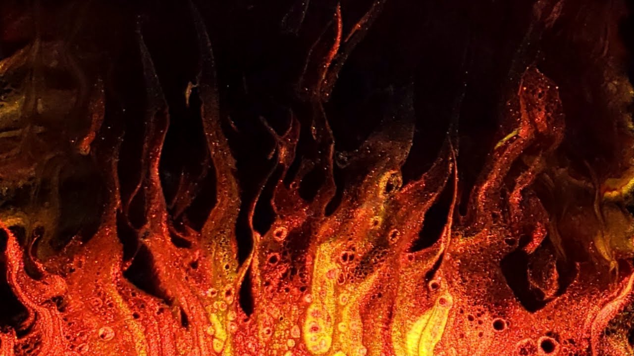 Epoxy Resin Art Fire Pour Painting