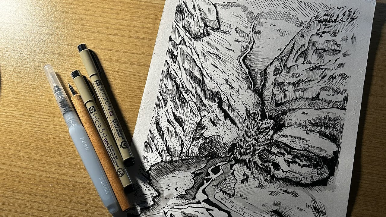 [ASMR] Come and draw with me pen drawing 01 / no music, no talking
