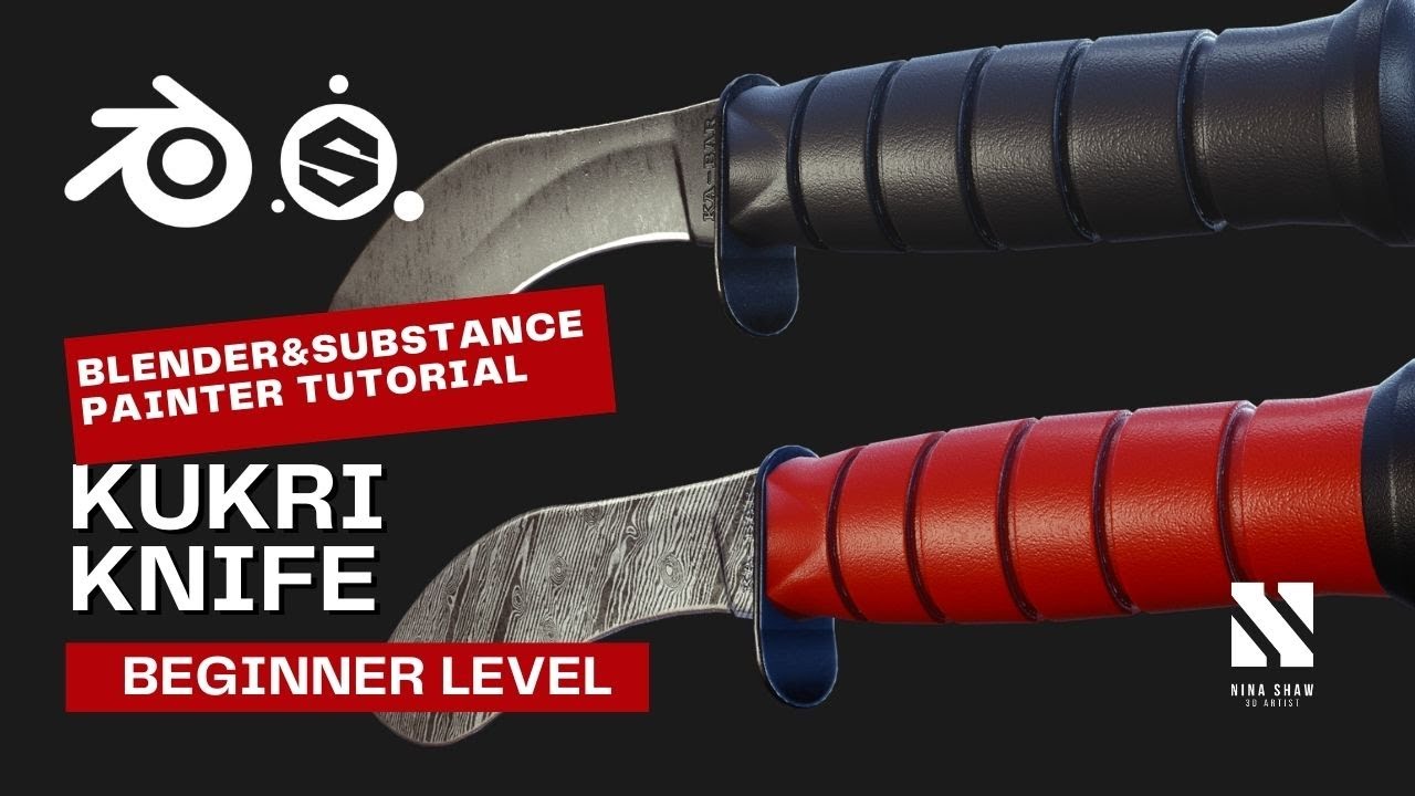 Game Asset Kukri Knife | Blender/SubstancePainter