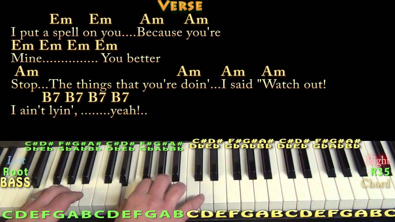 I Put A Spell on You (CCR) Piano Cover Lesson with Chords/Lyrics