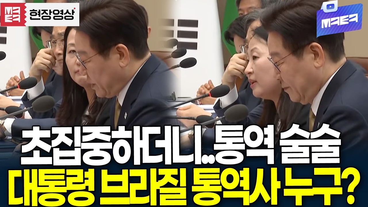 대통령 보며 초집중하더니 통역 '술술' 정부 브라질 통역사 실력에 '감탄'