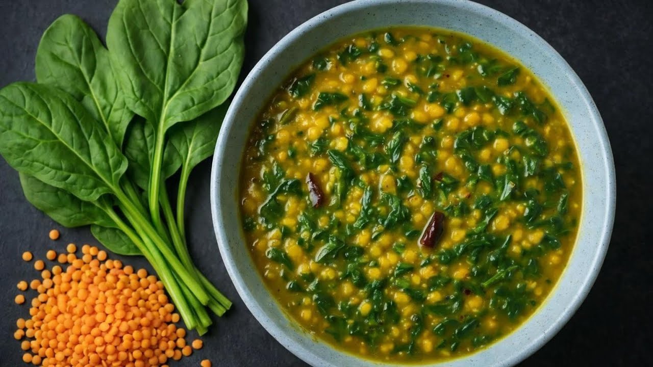 বুট/ছোলার ডাল পালং শাক দিয়ে রান্না করা রেসিপি। Palak Chana Daal Recipe.