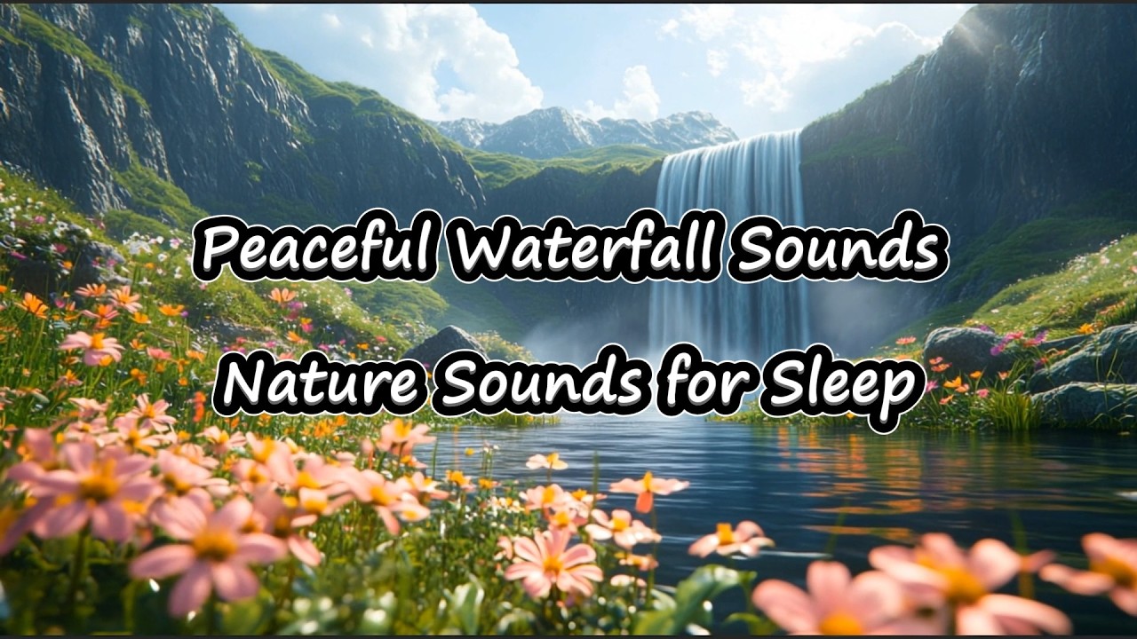 Sunny Waterfall Valley LIVE 🌸 Relaxing Nature Sounds, River Flow & Birds for Sleep, Study, Relax