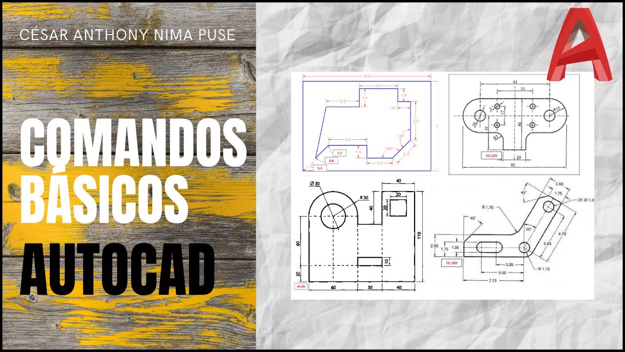 COMANDOS BÁSICOS DE AUTOCAD (EJERCICIOS APLICATIVOS)