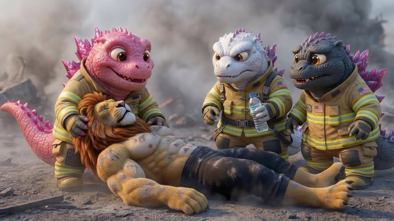 Dramatic: The Godzilla Squad Saves Lionman from the Sea of Fire and Battles the Wolf to Rescue Poppy