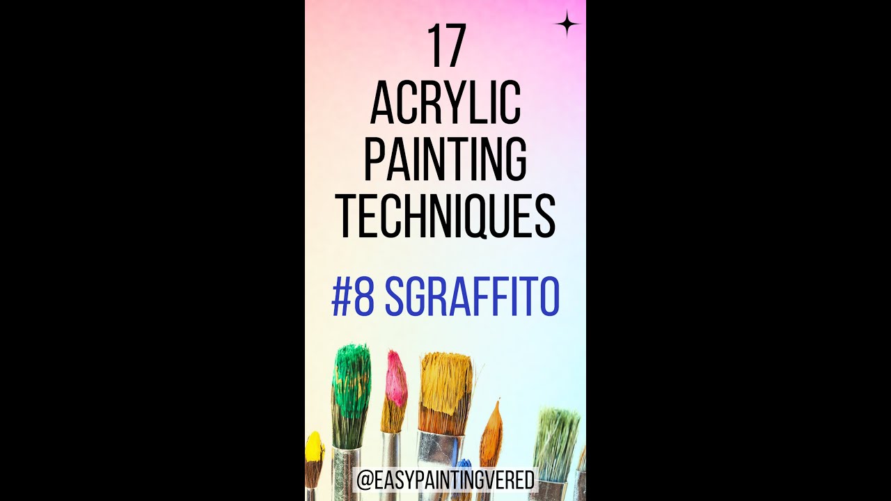 17 Acrylic Painting Techniques- 8 #Sgraffito #shorts #painting