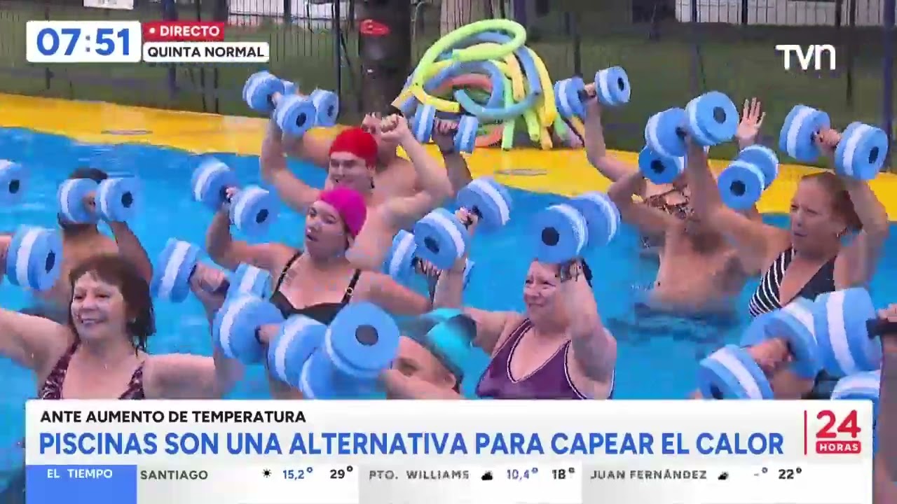 TVN Actividades en Quinta Normal; Piscinas