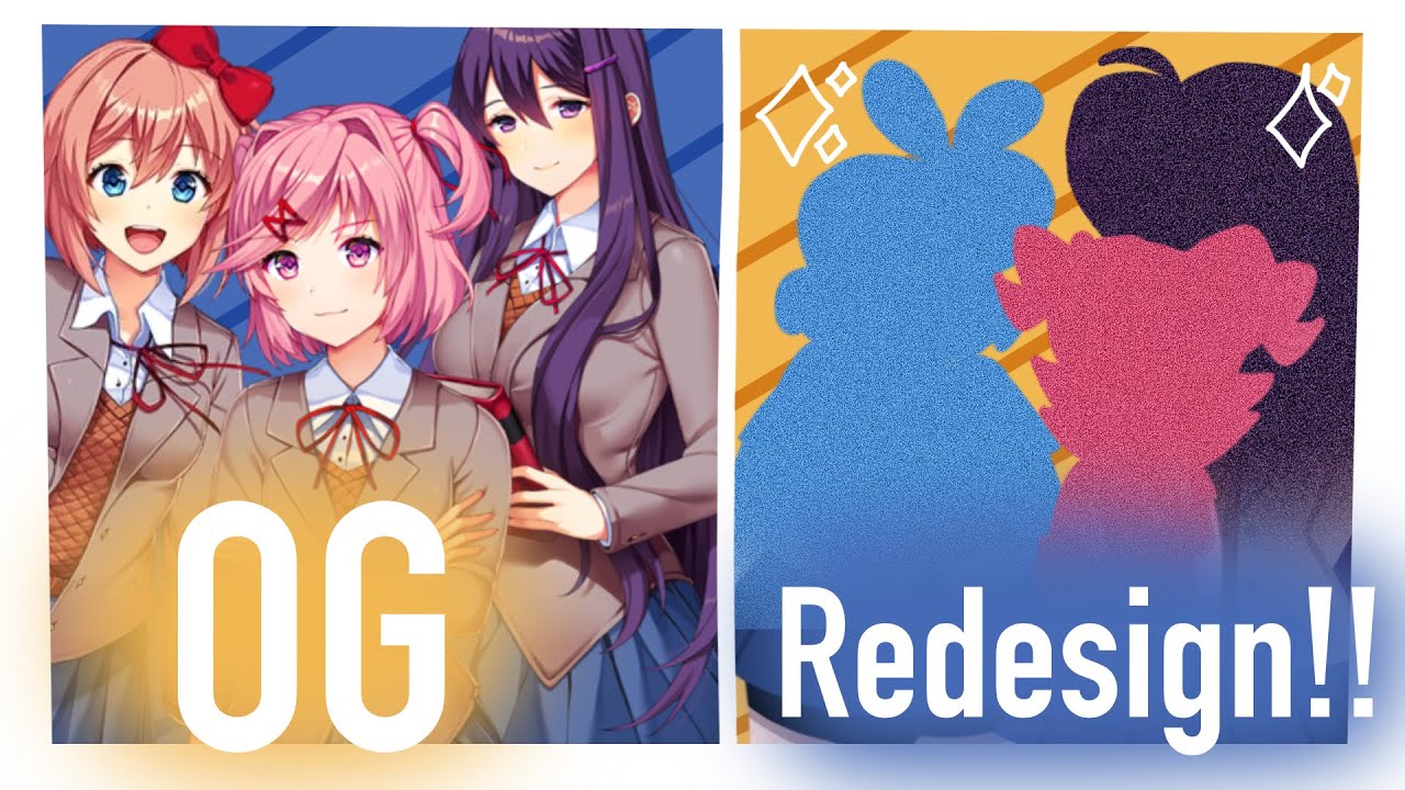 Redesigning the doki doki literature club girls!!