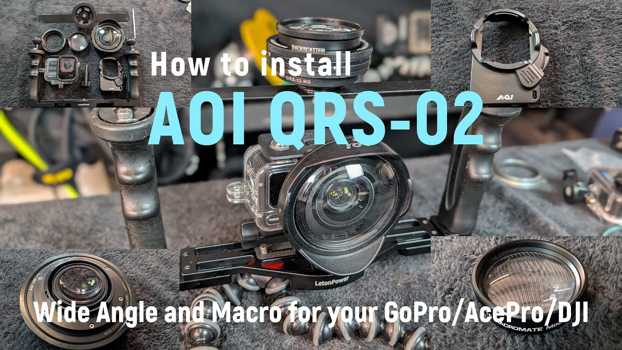 How to attach the AOI Wide Angle lens and the Macromate to your Action Camera using the QRS02