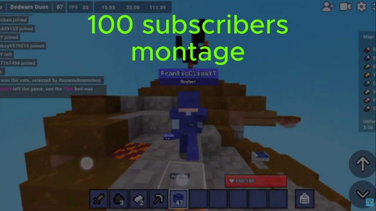100 subscribers montage/special #100subs #rocketleague #bloxd #polytrack #frantic