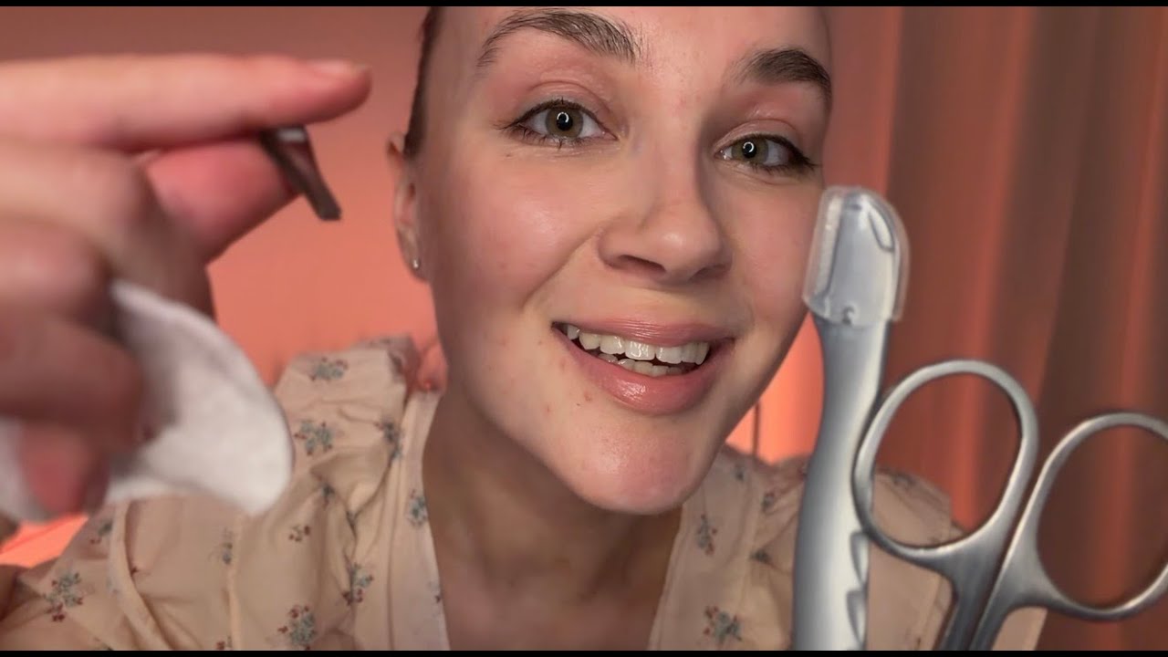 ASMR Doing Your Eyebrows for Deep Sleep ✨ Plucking, Tweezing, Measuring, Styling & Coloring RP