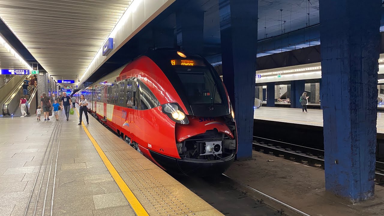 Odjazd Newaga 19WE SKM na S1🚆ze stacji Warszawa Centralna do Otwocka