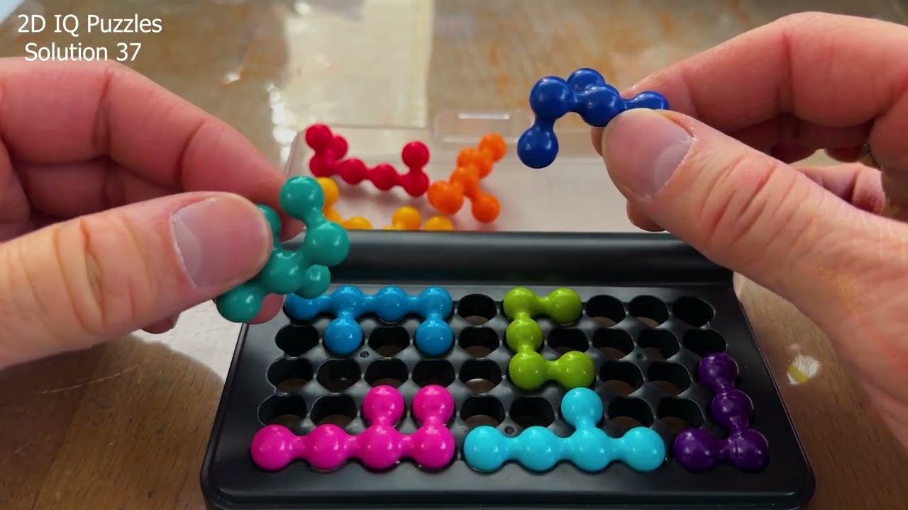 IQ 2D Puzzle Solution 37 -- Solved - Watch How to Place Every Piece
