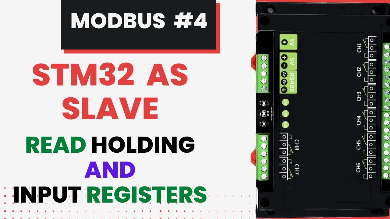 Modbus № 4. STM32 как ВЕДОМЫЙ || Чтение регистров удержания и ввода