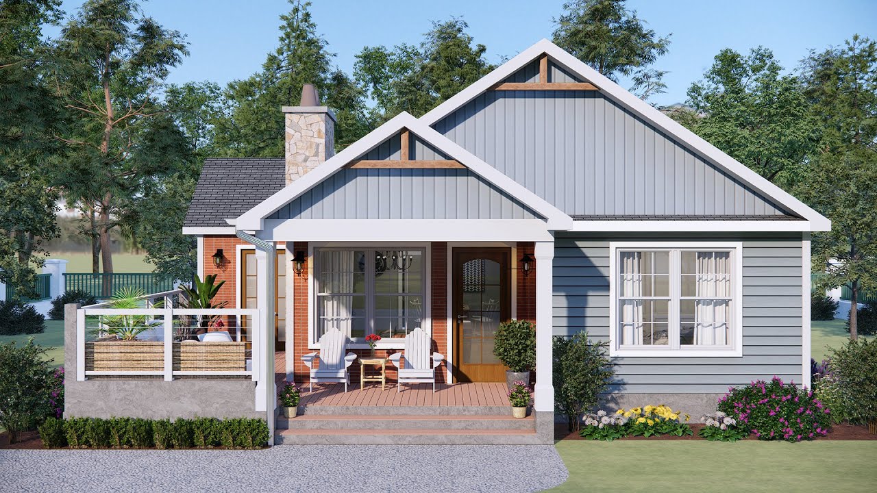 GORGEOUS Small House With Beautiful Porch | Cozy Cottage House Design