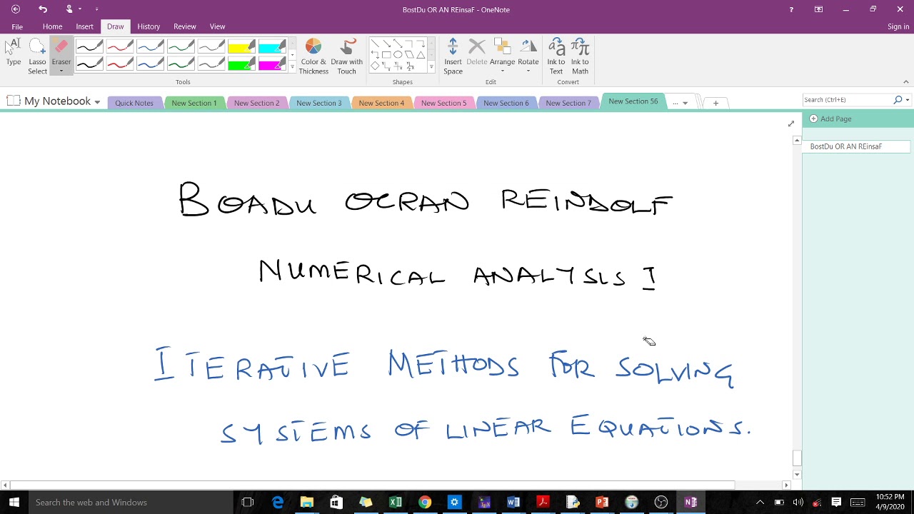 Introductory lesson to iterative methods in solving systems of linear equations
