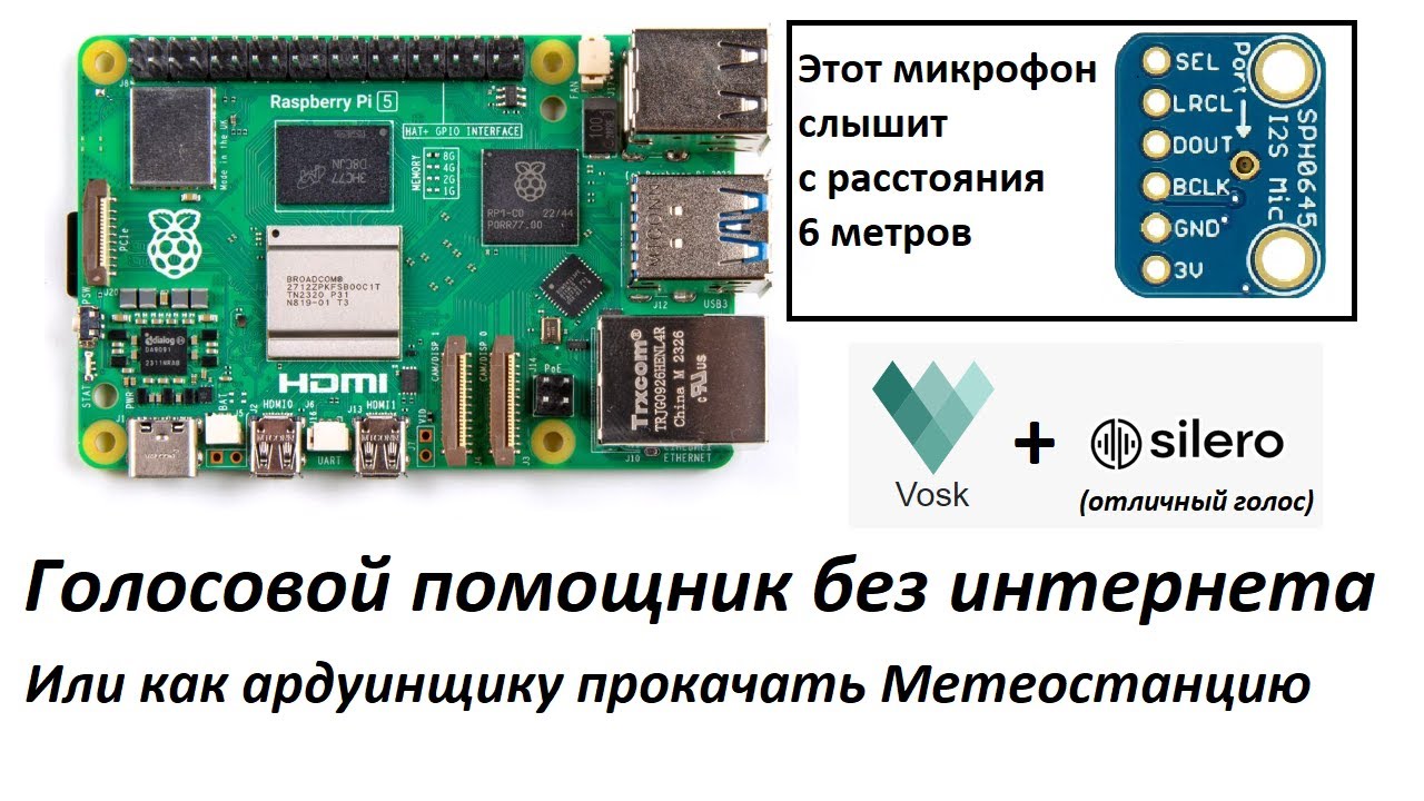 Raspberry Pi 5: голосовой помощник без интернета (Vosk + Silero)