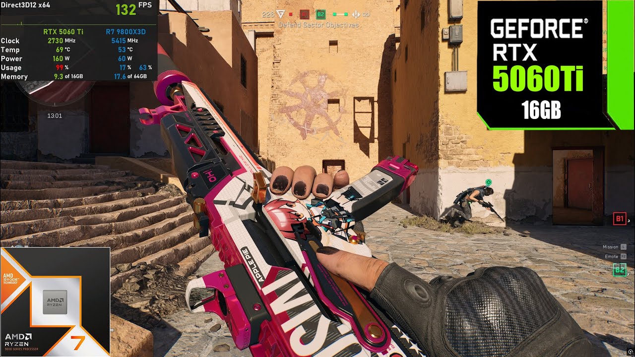 Delta Force : RTX 5060 Ti 16GB - 1440p Ultimate Graphics DLSS ON