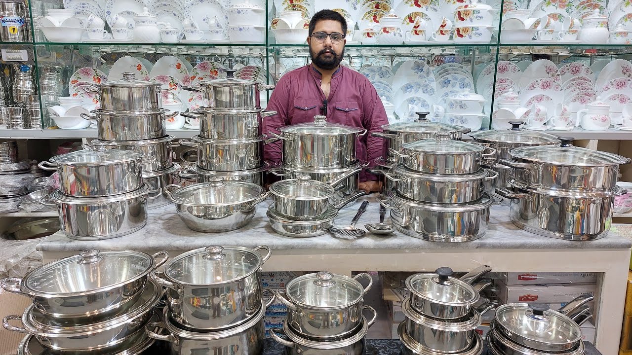 Steel And Steel Patila Set karhai Set Fish Pot Set Belly Set Best Quality Sohail Traderd Faisalabad