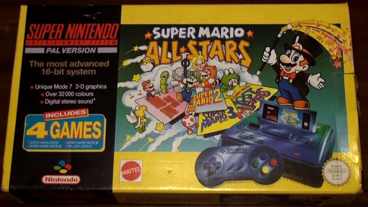 UNBOXING SUPER MARIO ALL STARS PAL SUPER NINTENDO CONSOLE BUNDLE!