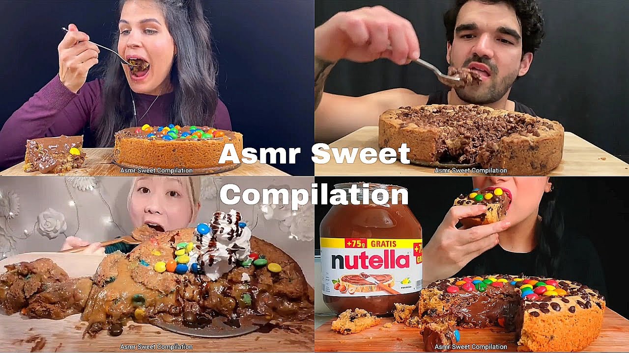 ASMR NUTELLA M&M COOKIE PIE Compilation | No Talking | Only Bits | ASMR Mukbang | ASMR Food