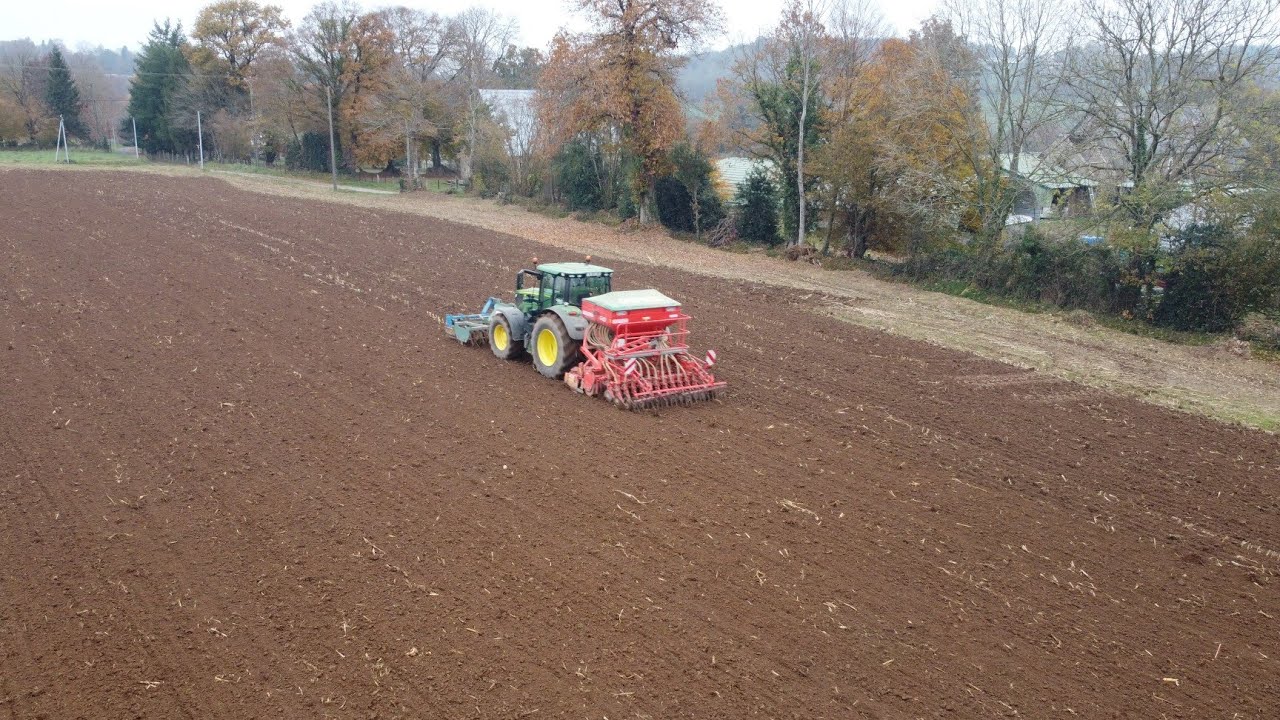 Semis de blé 2021  | John Deere 6155R+6250R