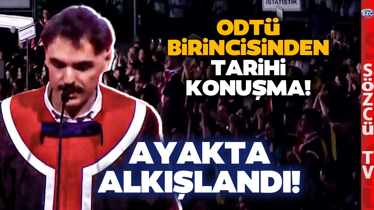 ODTÜ Birincisinin Tarihi Konuşması Dakikalarca Ayakta Alkışlandı! Rektöre Görülmemiş Protesto