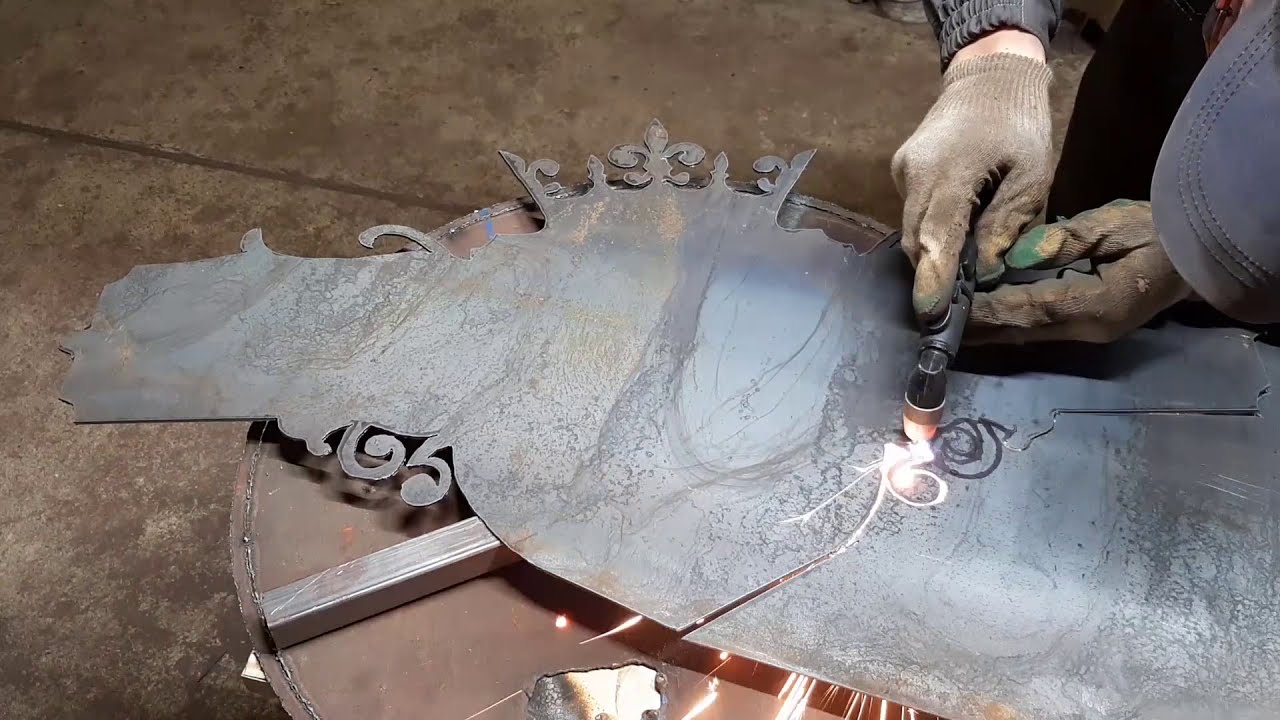 Как на ЧПУ)))Адресная табличка плазморезом Aurora AIRHOLD 42   своими руками,плазменная резка!