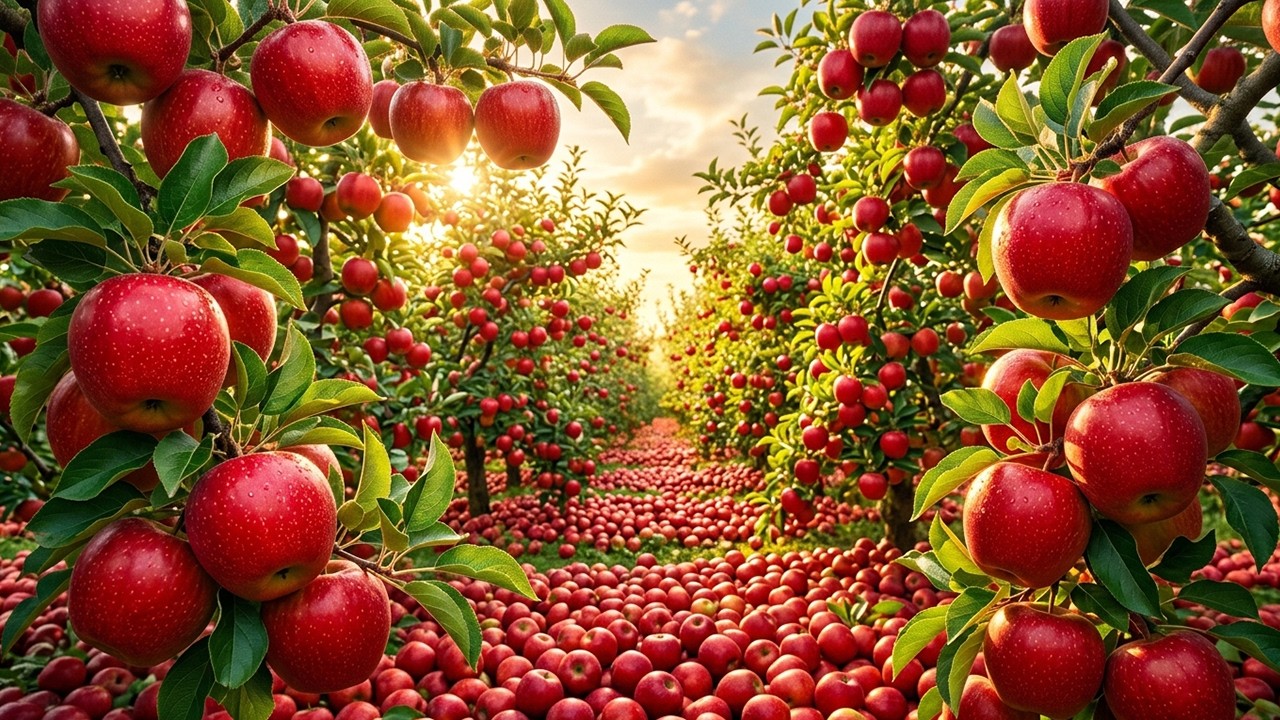 Apple Farming and Harvesting Full Process | Fresh Apple Picking From Farm To Factory