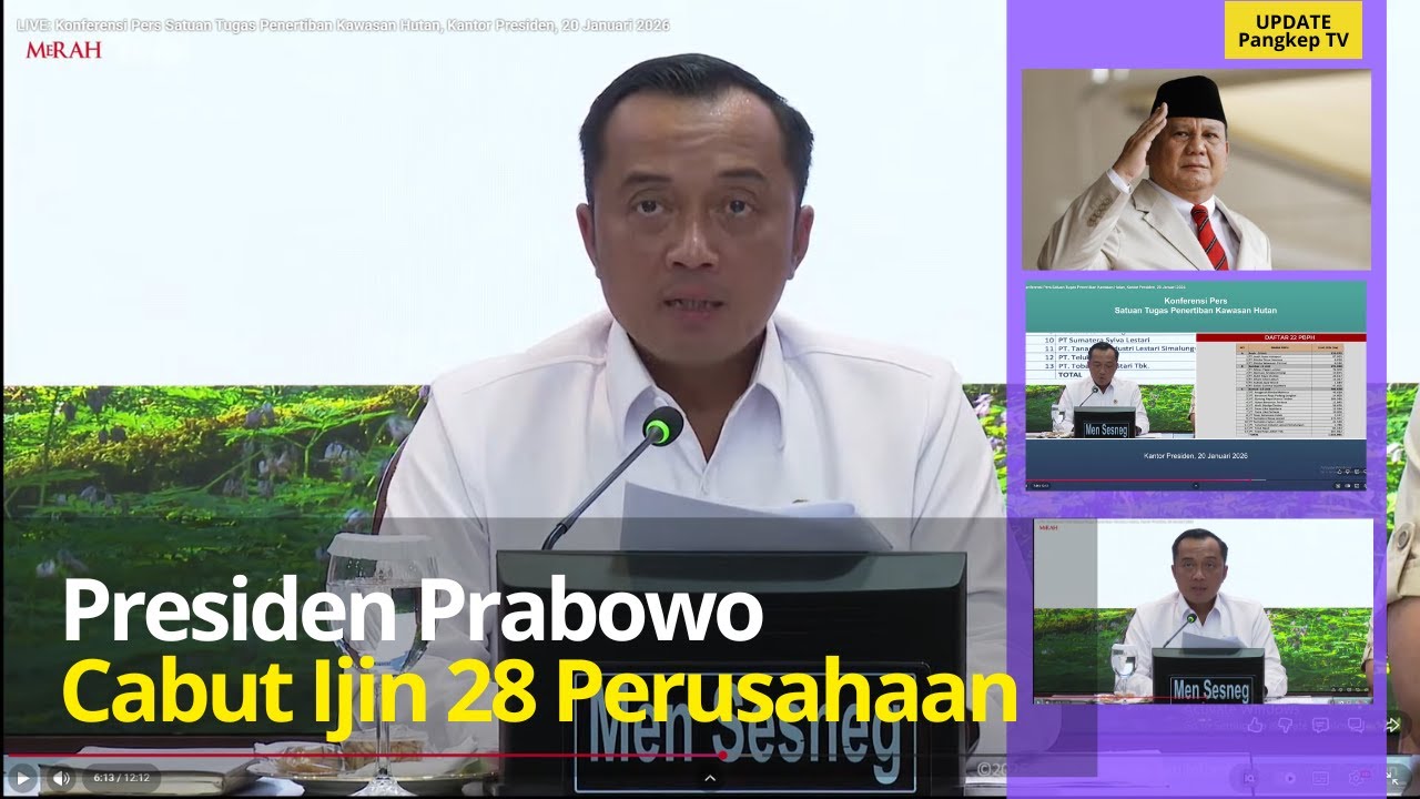 Penertiban Kawasan Hutan, Presiden Prabowo Cabut Ijin 28 Perusahaan