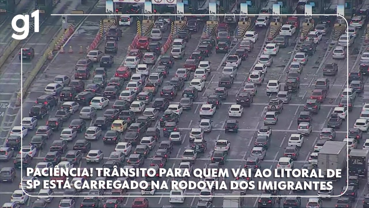 Paci&ecirc;ncia! Tr&acirc;nsito para quem vai ao litoral de SP est&aacute; carregado na Rodovia dos Imigrantes #g1