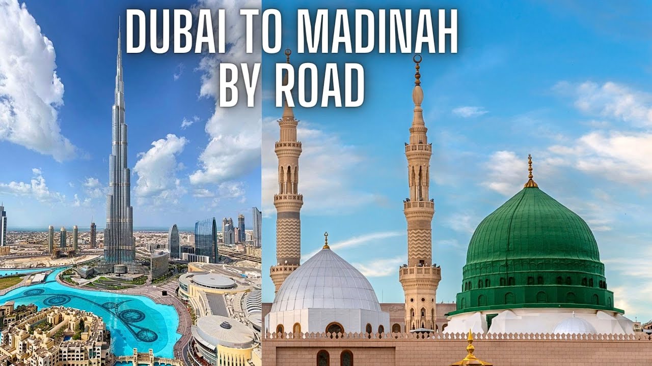 Traveling from Dubai 🇦🇪 to Madinah 🇸🇦by Road via Abu Dhabi, Al Batha, Riyadh, Buraydah  | 4K