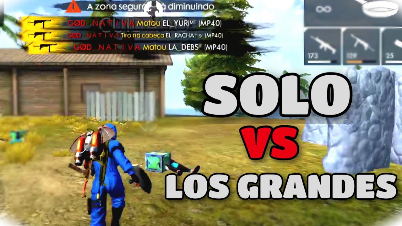 FIQUEI SOLO VS SQUAD DA LOS GRANDES E FIZ O IMPOSSÍVEL - FREE FIRE